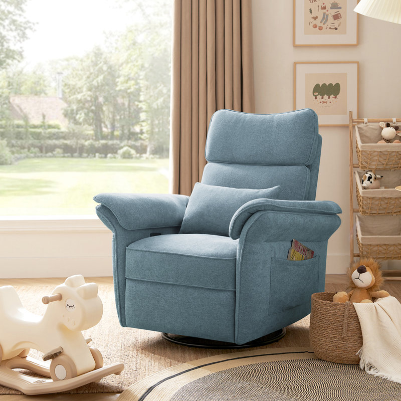 Fauteuil inclinable électrique oscillant de 41,75 po Beckette, Bleu