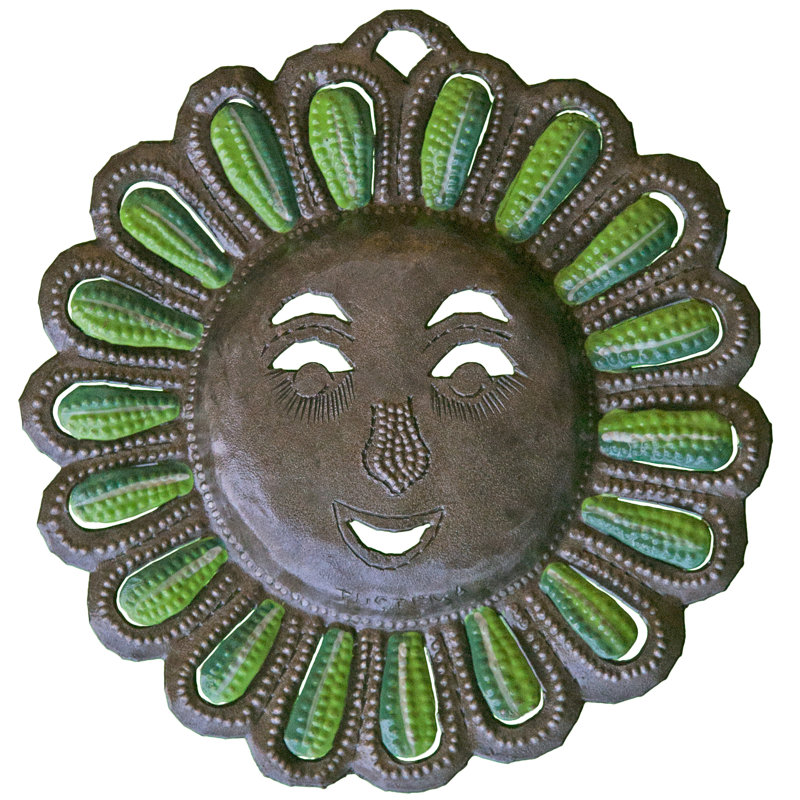 Handmade Traditional Landscape & Nature Wall Decor on Metal, Green
