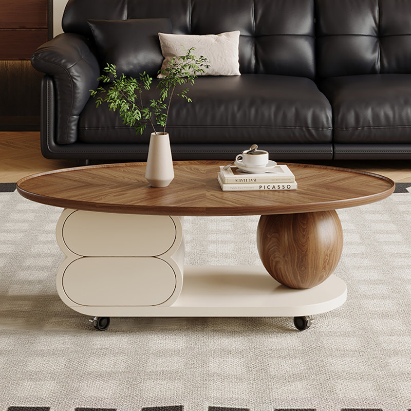 Une table basse mobile de style moyen, H 17,70 po x l 39,40 po x P 19,70 po