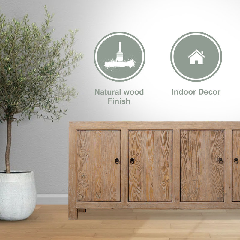 Capri 86.6'' W Solid Wood Sideboard