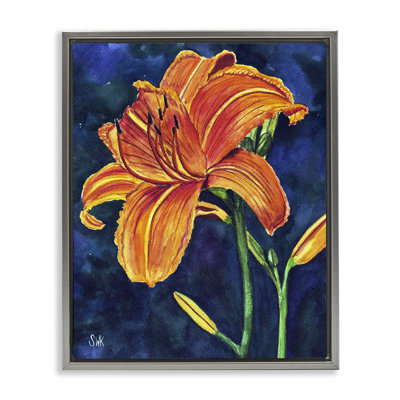 Orange Day Lily  Floater Canvas Wall Art, design by Sarah Waldron Kimball