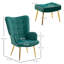 Angelamarie Velvet Armchair With Footstool-38883053