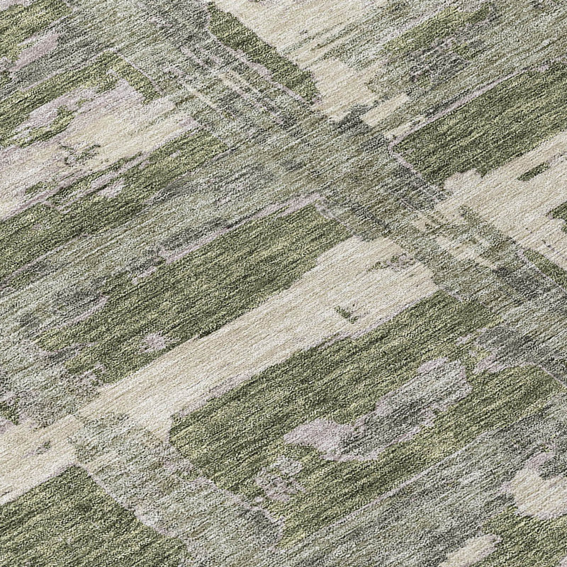 Mahaney Washable Striped Polyester Rug, Rectangle 9' x 12'