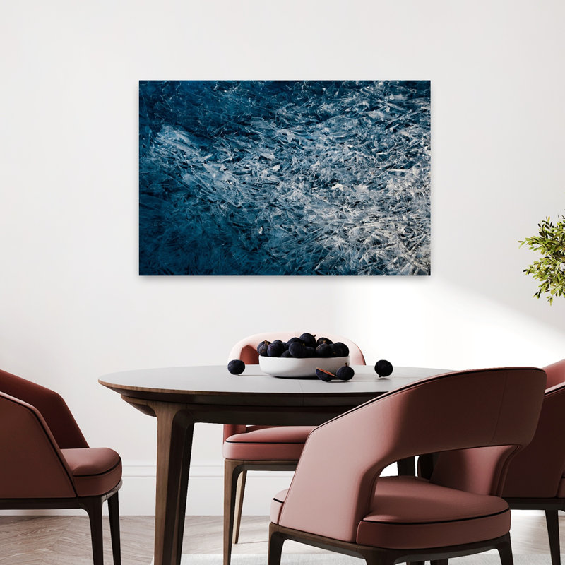 Hewson - art mural contemporain abstrait bleu Moody, H 24 po x l 36 po
