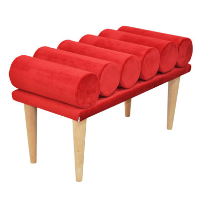 Scandi Polyester Blend and Velvet Upholstered Bench