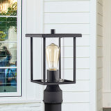 Albury 12.5"H Square UV Resistant Black Transparent Glass Outdoor Lantern Head