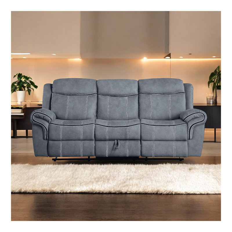 Canapé inclinable en velours Zubaida, Gris