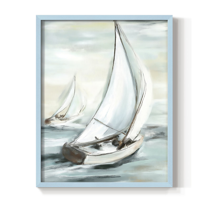 NAUTICAL Series LV Framed Print - Solid Wood, Blue, 15" H x 12" W