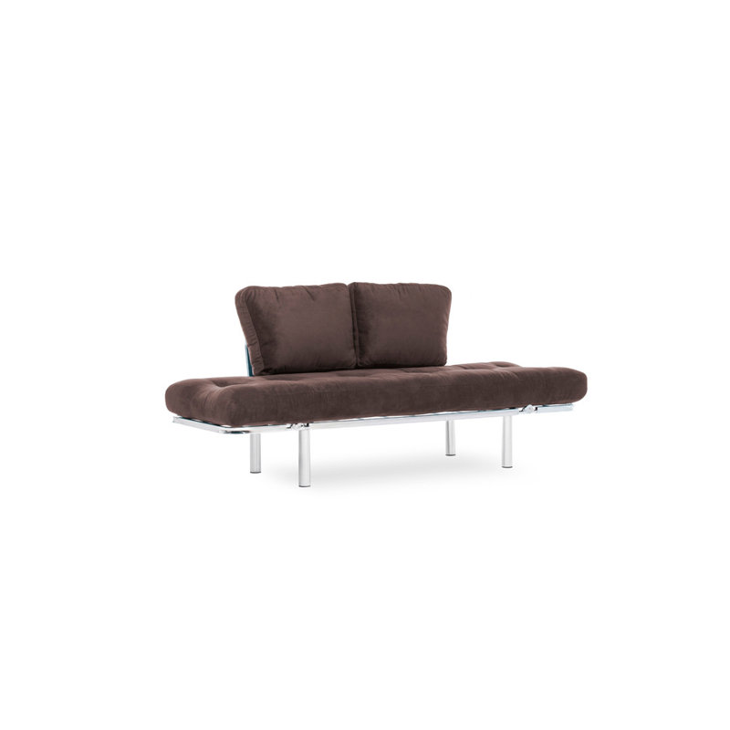 Canapé convertible à dossier large de 61 po Addora, 100 % polyester brun