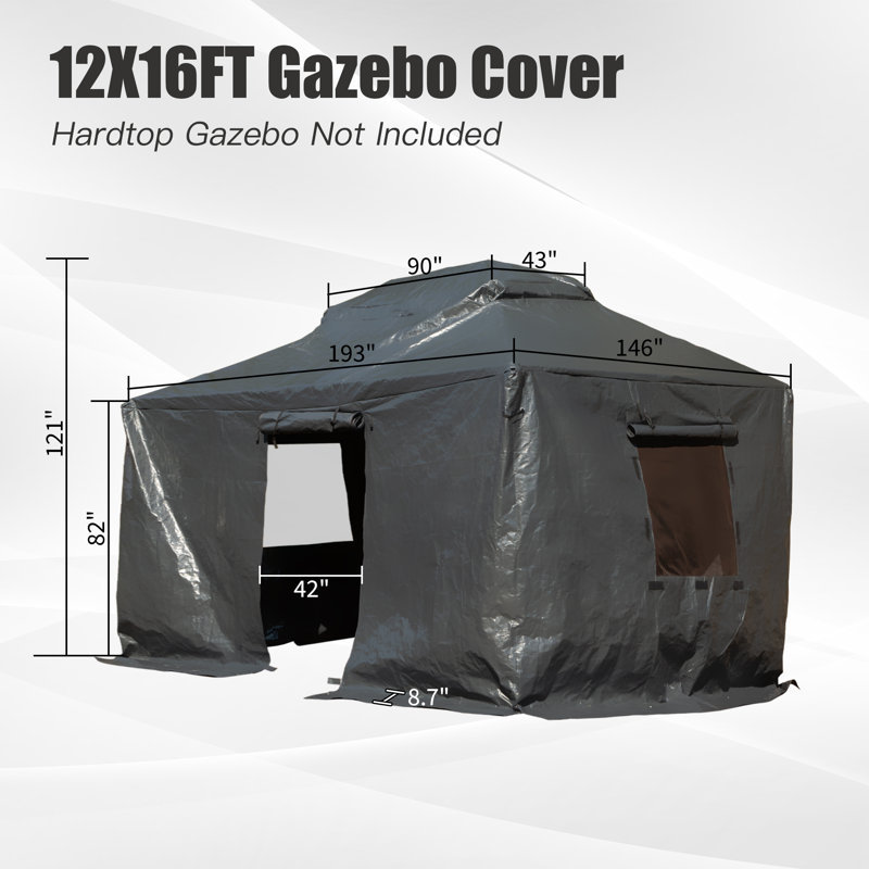 Universal Winter Cover for Gazebo, 121" H x 193" W x 146" D