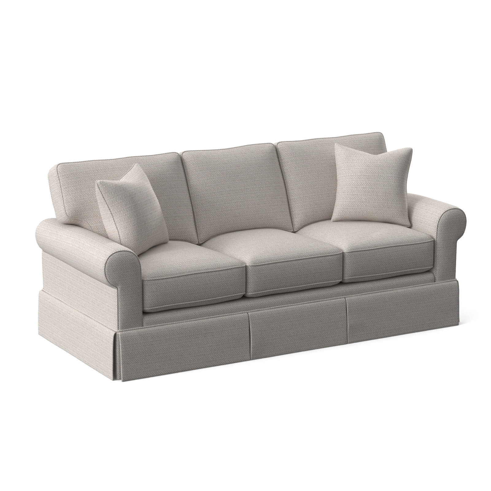 Benton 86'' Upholstered Sofa, White Textured Performance; 0865-91