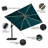 10' Square Lighted Cantilever Swivel Umbrella with Solar Powered LED Swivel and Base-67120586