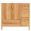Meuble-lavabo de 36 po en bois avec 4 tiroirs, tablette réglable et fonction de fermeture en douceur pour une salle de bain efficace Cadre solide de 36 pouces, 2 portes, lavabo en céramique, poignées dorées élégantes, petit moyen idéal