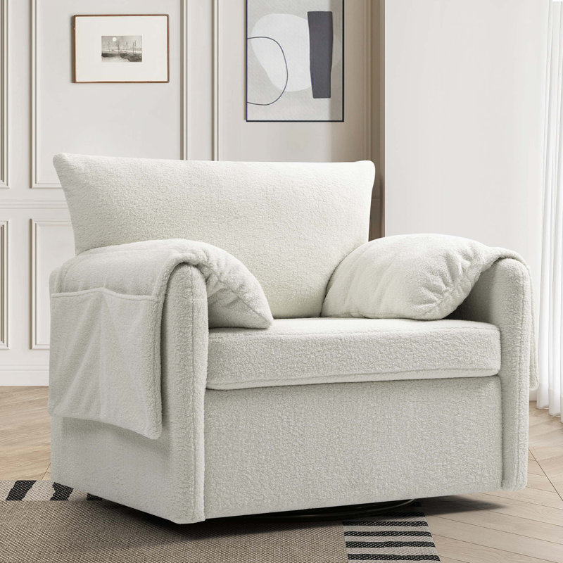 Fauteuil pivotant surdimensionné, Ourson blanc