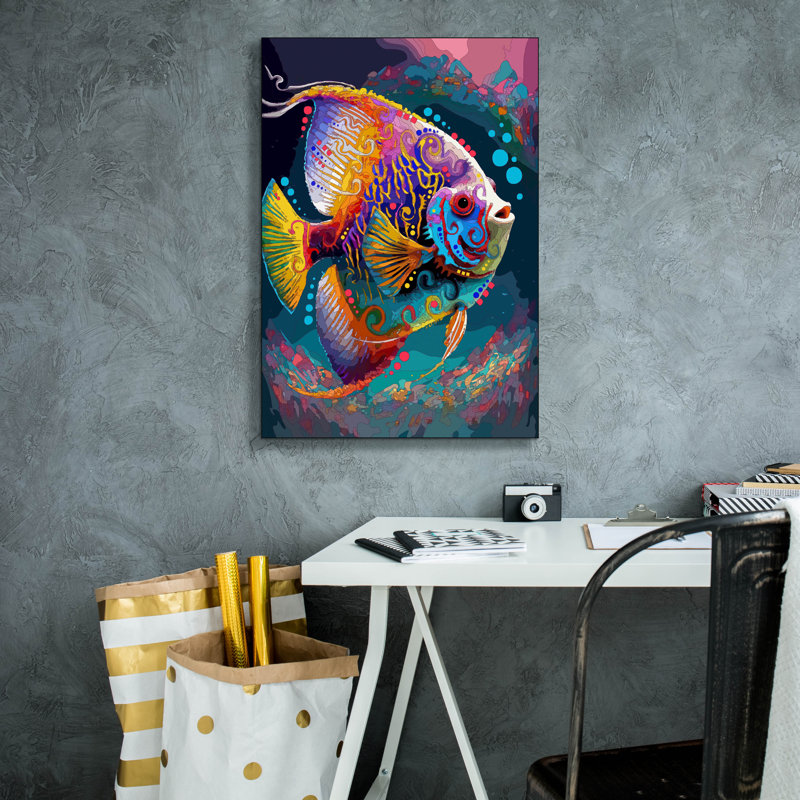 'Angelfish' by Dean Russo Canvas Wall Art, 26" H x 18" W x 0.75" D