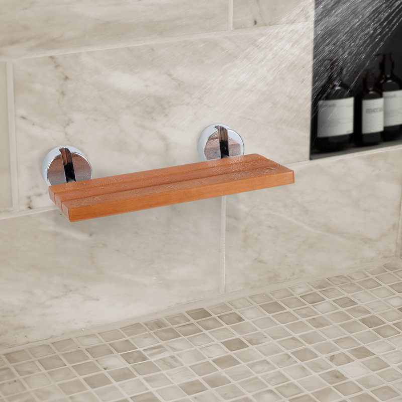 Banc de douche en bois massif l 20,1 po Calimesa