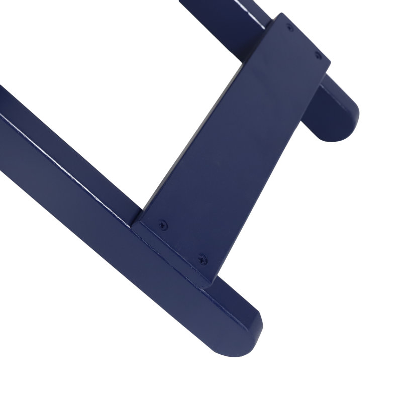 Table d'appoint pliante d'extérieur patinée en bois, Bleu marine