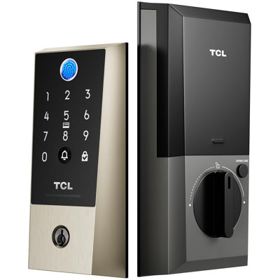 TCL D2 Plus Fingerprint Digital Smart Door Lock with Keypad, Brushed Nickel