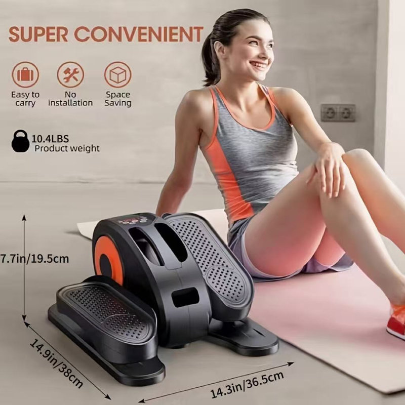 Under Desk Elliptical Machine - Electric, Quiet & Fully Assembled for Seniors. Portable Seated Leg Exerciser with Remote Control. ESL Pedal Trainer