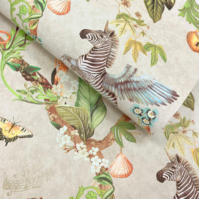 Papier peint texturé non tissé beige non magique Safari