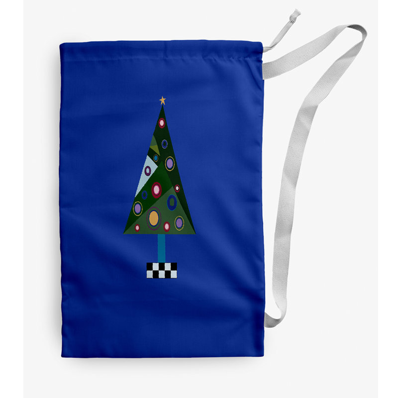 Sac à linge Crazy Christmas Christmas, Moyen (H 36 po x l 28 po), Bleu