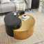 Table basse, moderne et contemporaine avec cadre en tôle de fer noir et or-1310297745-1310297755