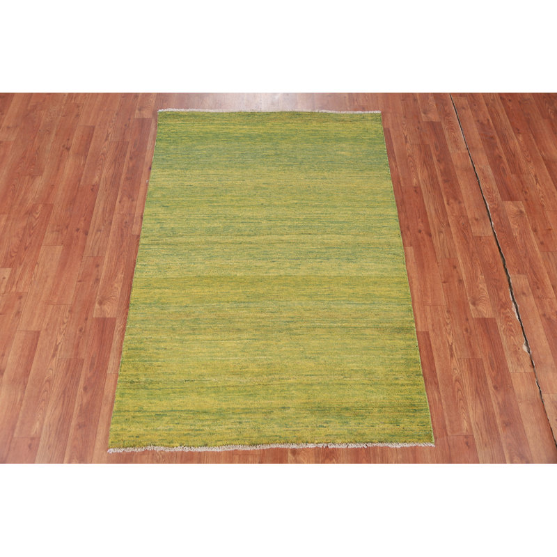 Tapis vert et jaune Gabbeh 3 x 5