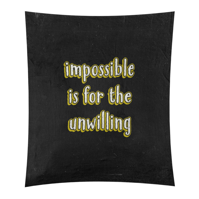 Tapisserie tableau noir quote not impossible quot, H 27,5 po x l 37,5 po, Jaune