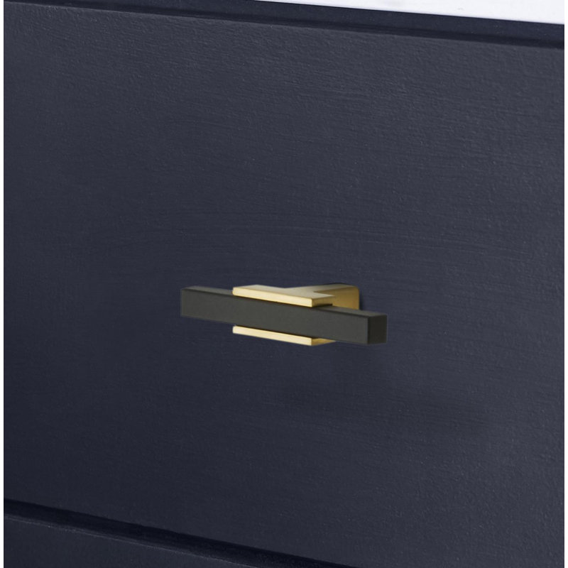 Urbanite 2 5/8" Length Bar Knob, Brushed Gold/Matte Black
