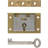 Medium Brass Half Mortise Chest or Box Lock with Skeleton Key
