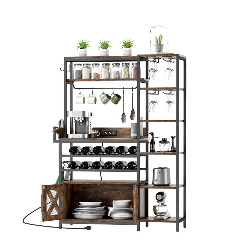 Armoire de cuisine autoportante 67 po avec support à vin et concentrateur électrique 67 po