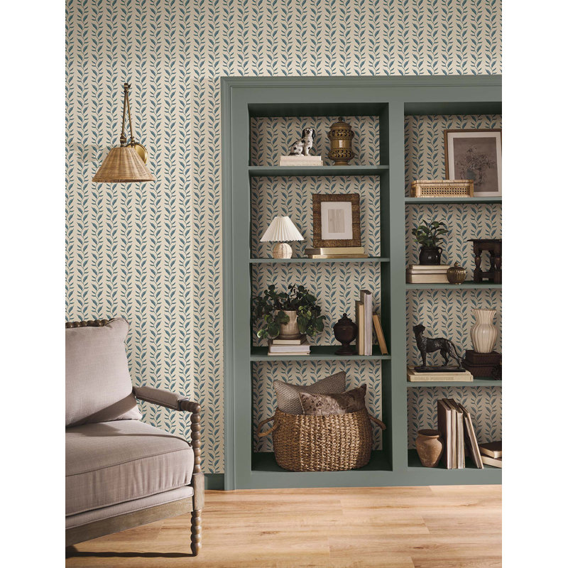 Papier peint ardoise et lin Seagrass, Blue