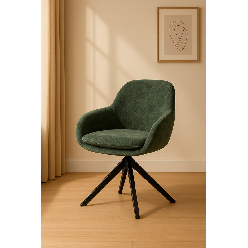 Oslo Modern Dining Chair with Black Metal Legs – Sleek Contemporary Design & Comfortable Seating, Green