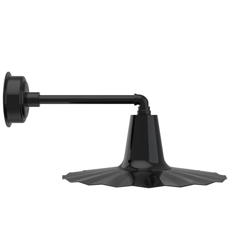 Luminaire de grange d’extérieur à del Iris, H 7,5 po x l 20 po x P 20 po, Noir