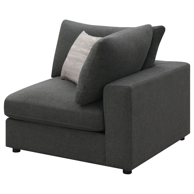 Style sophistiqué - Coin rembourré Faulk, Lin gris anthracite