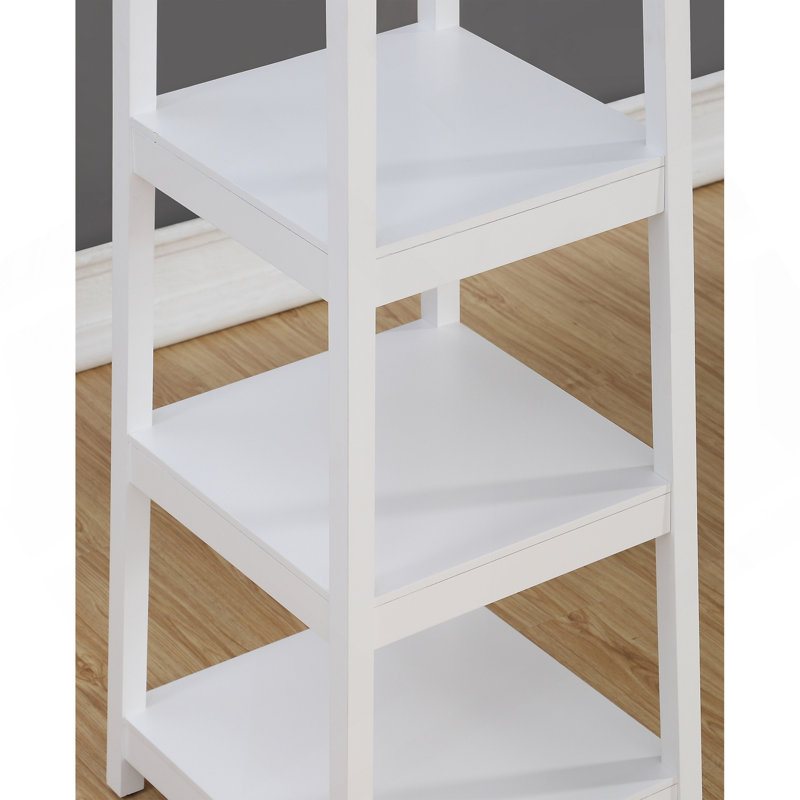 Portemanteau Vassen avec tablettes de rangement à 3 niveaux au fini blanc, Blanc