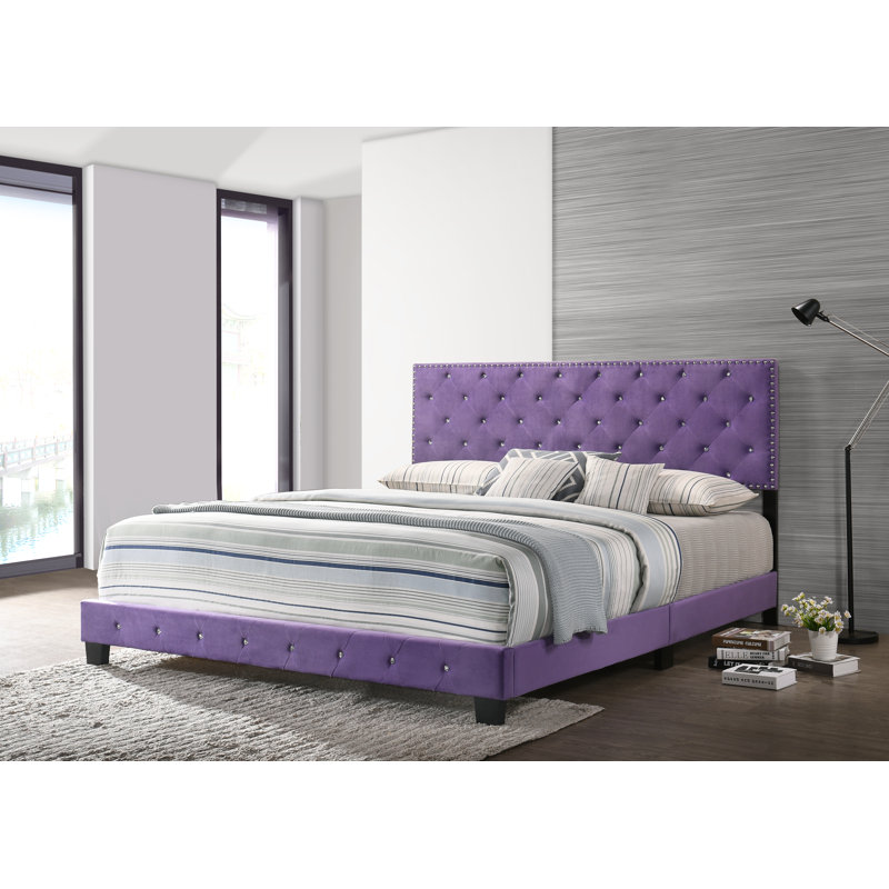 Anjelo Upholstered Standard Bed, King, Purple