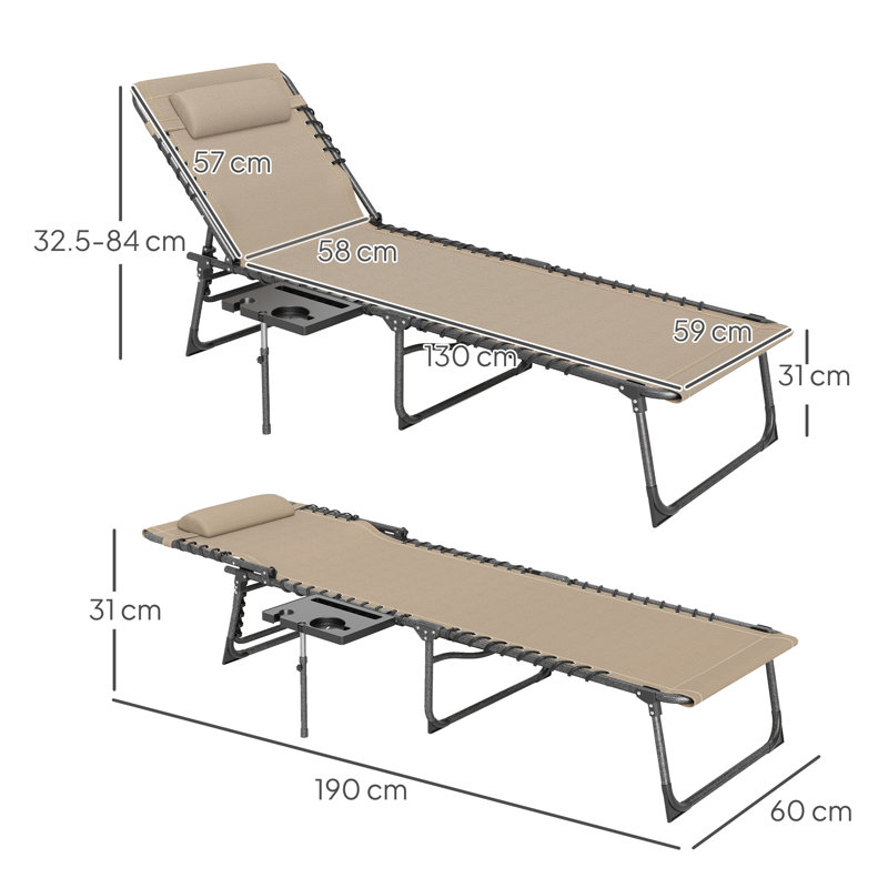190cm Long Single Chaise, Beige
