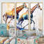 Giraffs qui court - 3 pièces sur toile-87930427-87930428