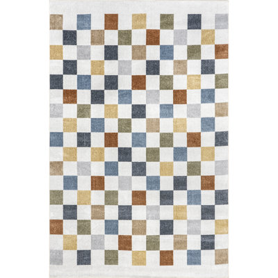 Naya SpinClean Checkered Machine Washable Area Rug