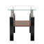 Ensemble de 2 tables à thé modernes en verre trempé, plateau en verre trempé avec panneau de fibres à densité moyenne, table basse, table de bout, table carrée pour le salon, transparent / noir-1506731523