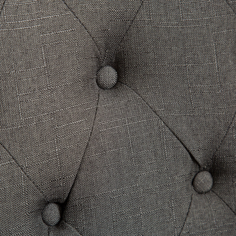 Ensemble de salle à manger 5 pièces: table à pieds tournés et 4 chaises capitonnées, 5 pièces: table, 4 chaises, Gris foncé