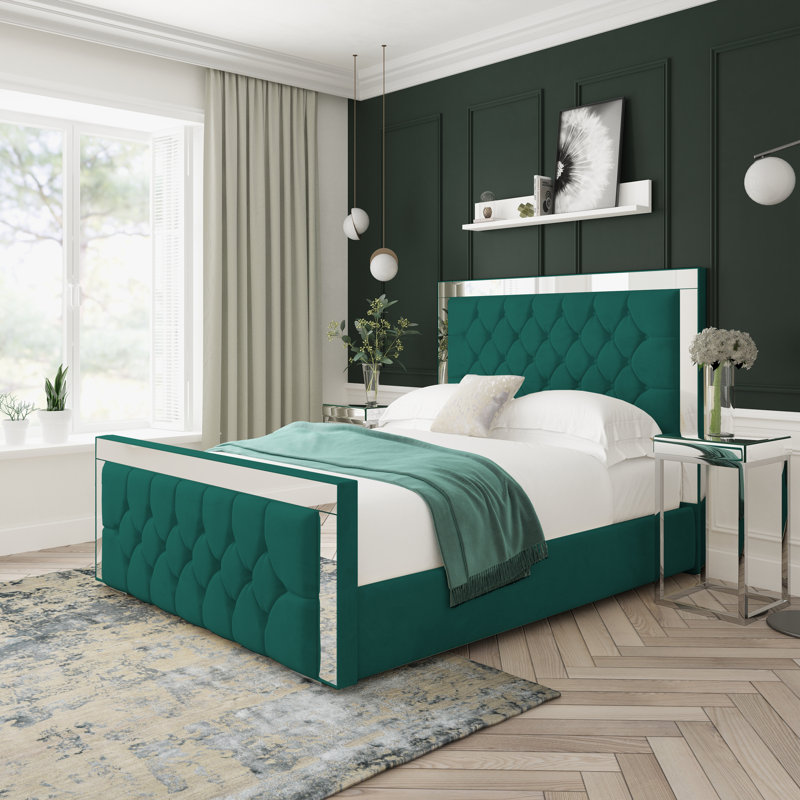 Upholstered Bed, Small Single (2'6), Green
