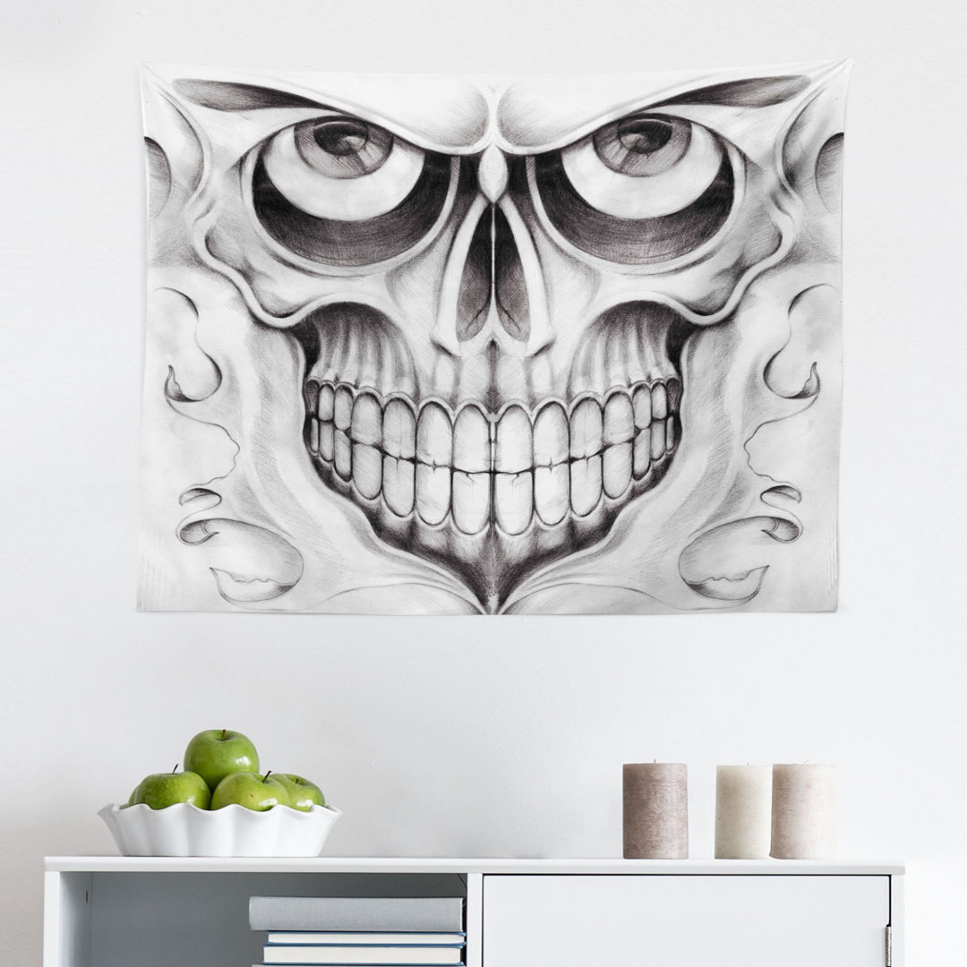 Wandbehang Scary Skull Face mit wütendem Gesichtsausdruck