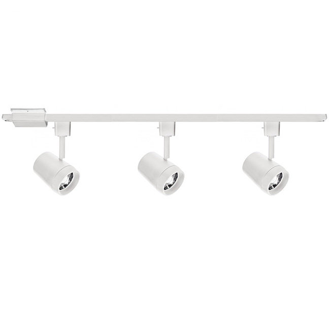 White Adjustable LED Track Lighting Kit with Glass Shades