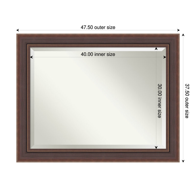 Miroir mural de salle de bain Moab, 37,5 po x 47,5 po