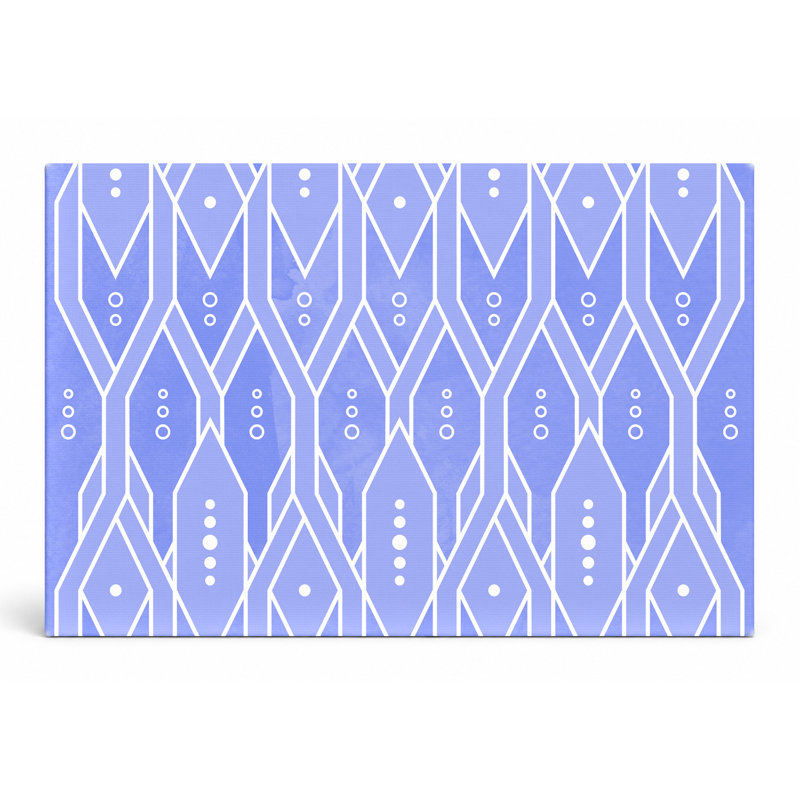 «Blue Geometric Lattice», art mural sur toile, 30" W x 20" H