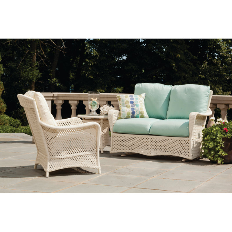 Grand Traverse Sunbrella Deep Seating Group With Cushions, Botanic Willow, Carmel