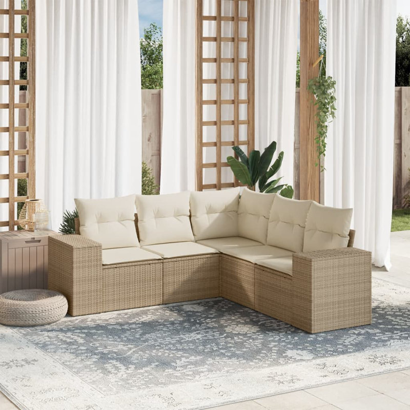 Vidaxl Garden Sofa Set Beige, Cream White