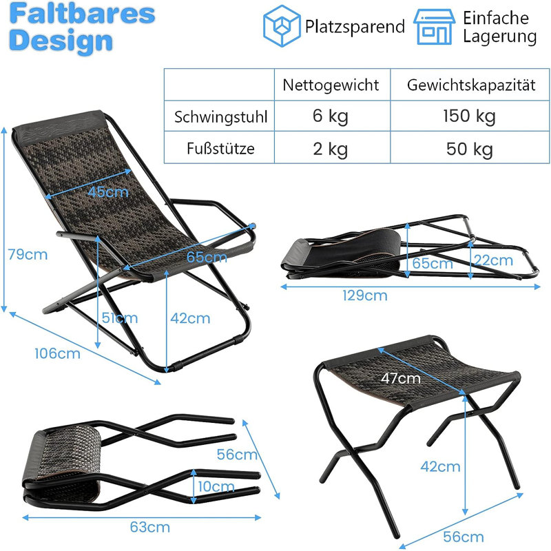 Talmage Folding Deck Chair